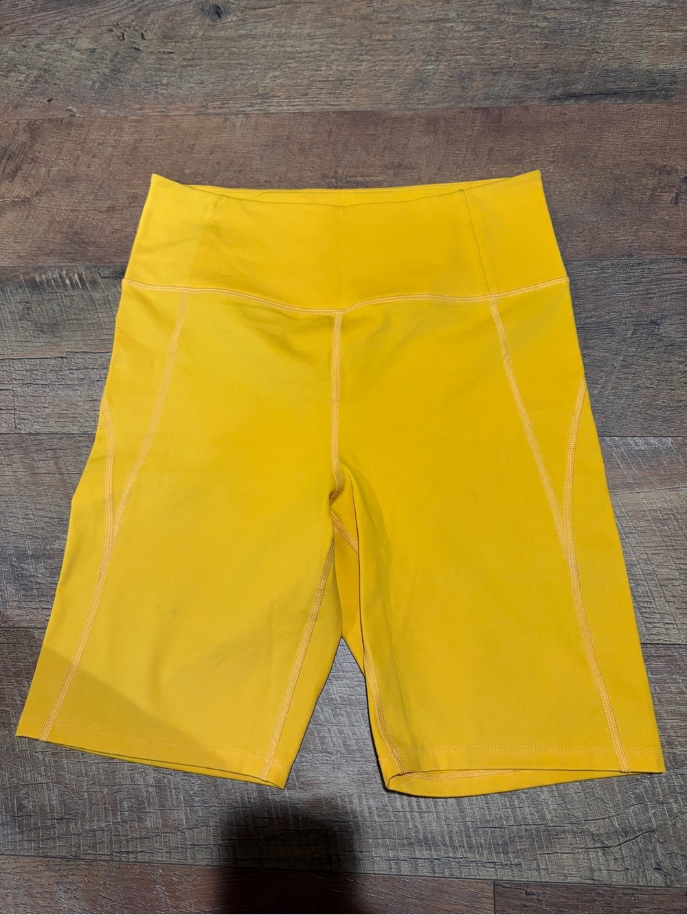 Girlfriend Collective L Women's High-Rise Yellow Bike Shorts